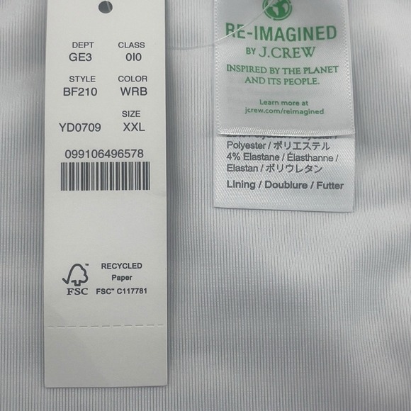 J Crew Textured Hipster Bikini Bottom Blue Stripe Plus Size XXL BF210 New - Picture 3 of 6